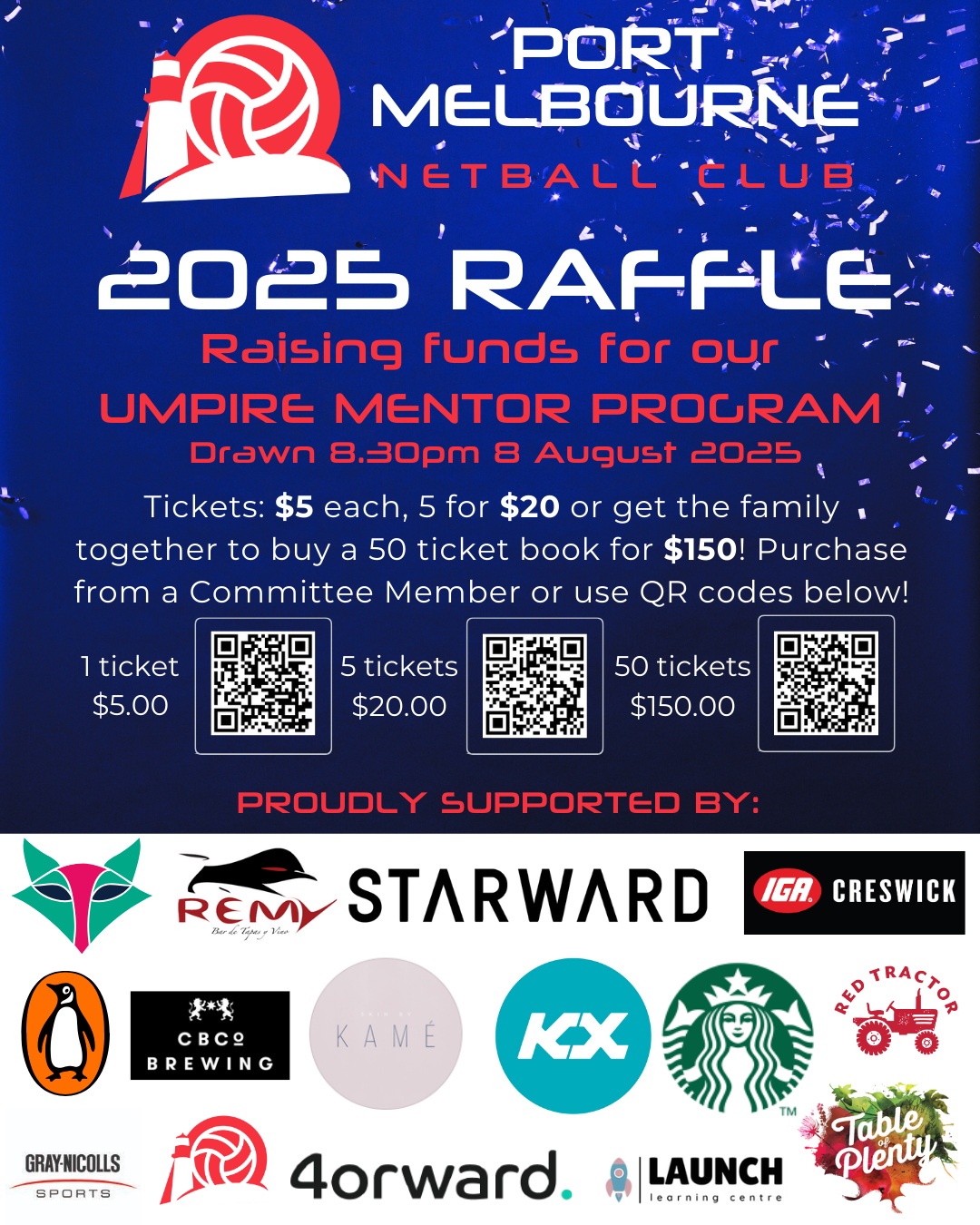 Netball Raffle Port Melbourne Netball Club | Building Champions, Creating Community